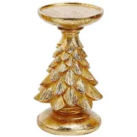 Exogio Retro-Kerzenständer Aus Kunstharz mit Weihnachtsbaummotiv - Festliche Dekoration, Schreibtischatmosphäre, Kerzenständer im Vintage-Stil B