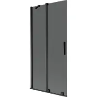 Mexen Velar Duschwand 2-flügelig verschiebbar 95 x 150 cm, graphit, schwarz - 896-095-000-41-70