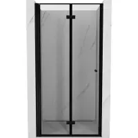 Mexen Mist-F faltbare Duschttür links 90 cm, schwarzer Rahmen, schwarz - 8A6-090-000-70-70-L
