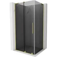 Mexen Velar L Duschkabine verschiebbar 120 x 85 cm, graphit, gebürstet gold - 871-120-085-43-55