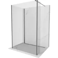 Mexen Kioto Duschwand Walk-in 120 x 105 x 40 cm, transparent, gun grey gebürstet - 800-120-105-221-66-00-040