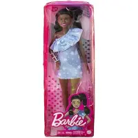 Mattel Barbie GYG09 - Fashionistas Puppe mit Beinprothese - Doll mit blauem Kleid