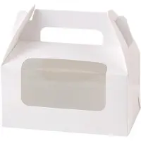 Exogio Weiße Tortenschachtel mit Fenster, transparentes PET, für Brötchen, Backwaren und Snacks, tragbare Verpackung.