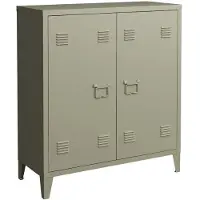 Helloshop26 Büroschrank - Metallisch - 2 Türen - Modernes Design - 90 x 80 x 33 cm - Praktische Aufbewahrung
