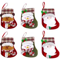 Jojomino Weihnachtsstrümpfe Süßigkeiten Geschenktüte 3D Weihnachtsmann Schneemann-Elch Socken Dekoration
