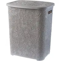 Kadax Korb mit Bezug für Unterwäsche und Kleidung 55L Aglio, grau