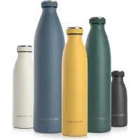 LARS NYSØM LARS NYSM Isolierte Wasserflasche aus Edelstahl, 340 ml, 480 ml, 740 ml, 900 ml, 1440 ml | BPA-freie isolierte Thermoflasche f r hei e und kalte