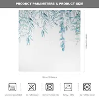 MaxPower Salbeifarbener Duschvorhang, 182,9 x 182,9 cm, Pflanzen, Eukalyptus, botanische Blumen, Badezimmerdekoration mit