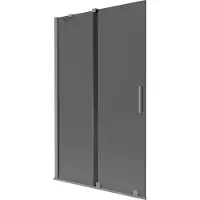 Mexen Velar Duschabweiser 2-flügelig schiebbar 110 x 150 cm, Graphit, Gun Metal - 896-110-000-41-95