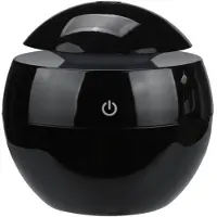 MaxPower Tragbarer Luftbefeuchter, Ultraschall-USB-Diffusor, LED-Nachtlicht, elektrischer Öldiffusor, Aromatherapie, Schwarz