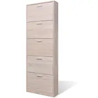 Helloshop26 Schuhschrank aus Holz mit Schubladen für den Eingangsbereich und das Schlafzimmer für 15 Paar 2002043