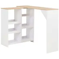 Helloshop26 Hochstuhl Stehtisch Bar Bistro mit abnehmbarer Ablage weiß 138 cm 0902046