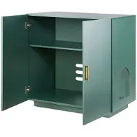 DUOKU Katzenstreu Möbel - - KLCB-07 - Holzschrank - 80 x 50 x 79 cm - Dunkelgrün