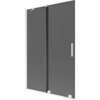 Mexen Velar Duschwand 2-teilig verschiebbar 120 x 150 cm, Graphit, Weiß - 896-120-000-41-20