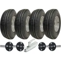 Parnells 5.00-10 High Speed Twin Axle Trailer Kit Road Legal Räder, Achsen & Kupplung 750kgs