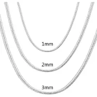 MaxPower (1mm-45cm) 925 Sterling Silber 1-3mm Schlangenkette Modeschmuck