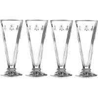 La Rochère 608501 Set mit 4 Champagnerfl ten aus Glas mit Bienendesign