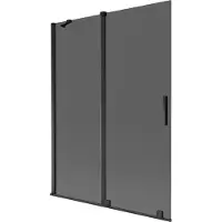 Mexen Velar Wannenschirm 2-flügelig, verschiebbar 130 x 150 cm, Graphit, Schwarz - 896-130-000-41-70