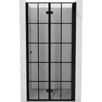 Mexen Mist-F 120 cm faltbare Dusche Tür, rechte Seite, schwarzes Gitter, schwarz - 8A6-120-000-70-77-P