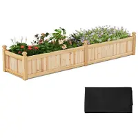 Helloshop26 Hochbeet - - 227 x 59,5 x 40 cm - Fichtenholz - Abnehmbare Innenauskleidung - 0,35 m³