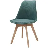 Helloshop26 2er-Set Esszimmerstühle Salon modernes Design Küche grün gestreifter Velours