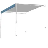 OEM Luftmatige Camperluftmatik - 15ft Einbauluftmatik mit Aluminiumrahmen. Außenanhängeraluminiumluftmatik für die meisten Camper (blaue verblaßte)