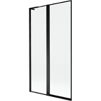Mexen Mist L Badewannenfaltwand 2-teilig links 100 x 150 cm, schwarzer Rahmen, schwarz - 8A9L-100-011-70-70-L