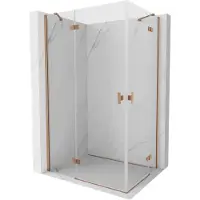 Mexen Mist H Duo Duschkabine Schwenktür 90 x 75 cm, transparent, gebürstetes Kupfer - 8A5-090L-075P-65-00