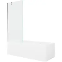 Mexen Cubik rechteckige Badewanne 160 x 70 cm mit Verkleidung und 1-flügliger Duschabtrennung 80 cm, transparent, chrom - 550316