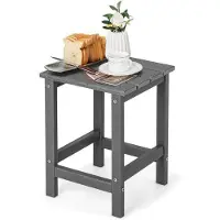 Helloshop26 Garten-Couchtisch - - 36x36x47 cm - Grau - wetterfestes HDPE - 100 kg