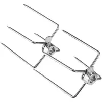 MaxPower 2 Stücke BBQ Rotisserie Fleisch Gabeln Clamp Grill Meatpicks Edelstahl Grillspieß