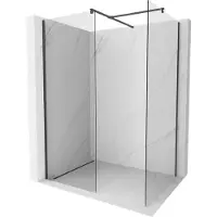 Mexen Kioto Duschwand Walk-in 120 x 100 cm, transparent, schwarz - 800-120-202-70-00-100