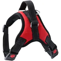 MaxPower (Rot, S) L 33-66lb Verstellbares Hundegeschirr für den Außenbereich, reflektierende Sicherheitsweste ohne Ziehen
