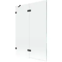 Mexen Lunar Duschabtrennung 2-flügelig links 120 x 150 cm, transparent, gun grau gebürstet - 897-120-100-66-00-L