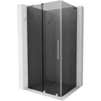 Mexen Velar L Duschkabine Schiebetür 90 x 85 cm, Grafit, Gebürsteter Nickel - 871-090-085-43-97