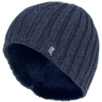 Heat Holder - Herren Fleece gefütterte gerippte Wintermütze