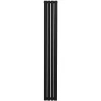 MonsterShop Oval Röhrenheizkörper - 1800mm x 240mm - Schwarz