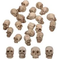 ABOOFAN 100Stk Resin Schädelkopf Deko Beige Halloween Party Gruselige