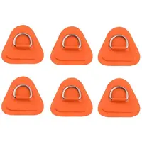 Jojomino Kajak-Zubehör, 6 Stück D-Ring-Patch für Schlauchboot, Kajak, Schlauchboot, SUP, D-Ring, PVC-Patch, Stand-Up-Paddleboard, Kanu, Rafting, Orange