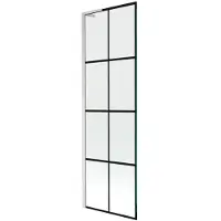 Mexen Next L Duschwand 1-flügelig 60 x 150 cm, schwarzes Muster, gebürstetes Nickel - 895-060-000-03-77-97
