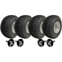 Parnells 18x9.50-8 Twin Axle ATV Quad Trailer Kit 4 Knobby Wheels Hub Stub No Hitch 408kg