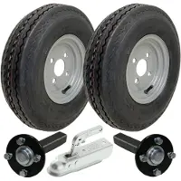 Parnells 4.80/4.00-8 Trailer Kit Hochgeschwindigkeitsräder mit Straßenzulassung, Nabe, Achsstummel und Anhängerkupplung