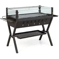 Helloshop26 Holzkohlegrill - - Multifunktionsmodell - 98 x 42 x 68 cm - Gewürzhalter - Windschutz