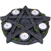 Typecat Efeuteller-Retro-Kerzenständer-Ornamente, fünfzackige Stern-Kerzenständer, Tarot-Harz-Kunsthandwerk