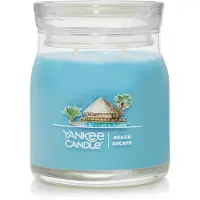Yankee candle Beach Escape Duftkerze, 2-Docht-Kerze im mittelgro en Glas, 384 ml, ber 35 Stunden Brenndauer