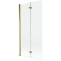 Mexen Mist Badewannenfaltwand 2-teilig links 90 x 150 cm, transparent, gold - 8A9-090-002-50-00-L