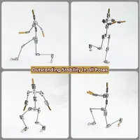 TAUOH Armature Kit - DIY Metallpuppenfigur Skelett, einfach zusammenzubauen, animiertes Charakterdesign, für Stop-Motion-Animation