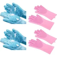 Exogio Reinigungshandschuhe Hunde Katzen -Shampoo-Handschuhe Schrubber Geschirrspül-Reinigungshandschuhe