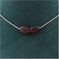 You do it Steine und Mineralien. Halskette mit 2 Boulderopal-Perlen aus Australien. Edelstahlkette. Halskette für Frauen, Männer. Personalisierte Größe.