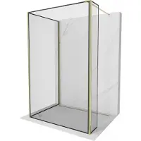 Mexen Kioto Duschwand Walk-in 140 x 80 x 30 cm, schwarzes Muster, gold - 800-140-080-221-50-70-030